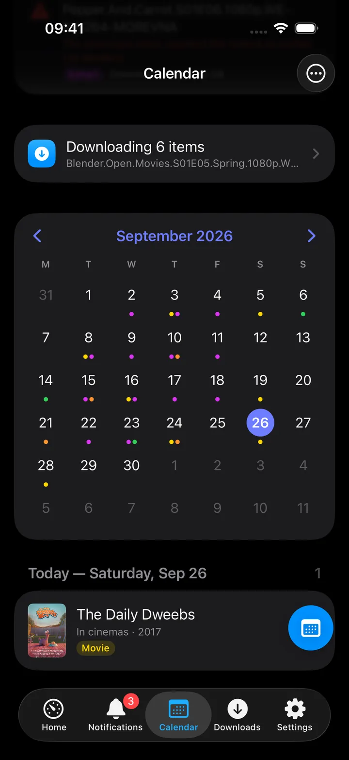 Agenda day section listing a book release