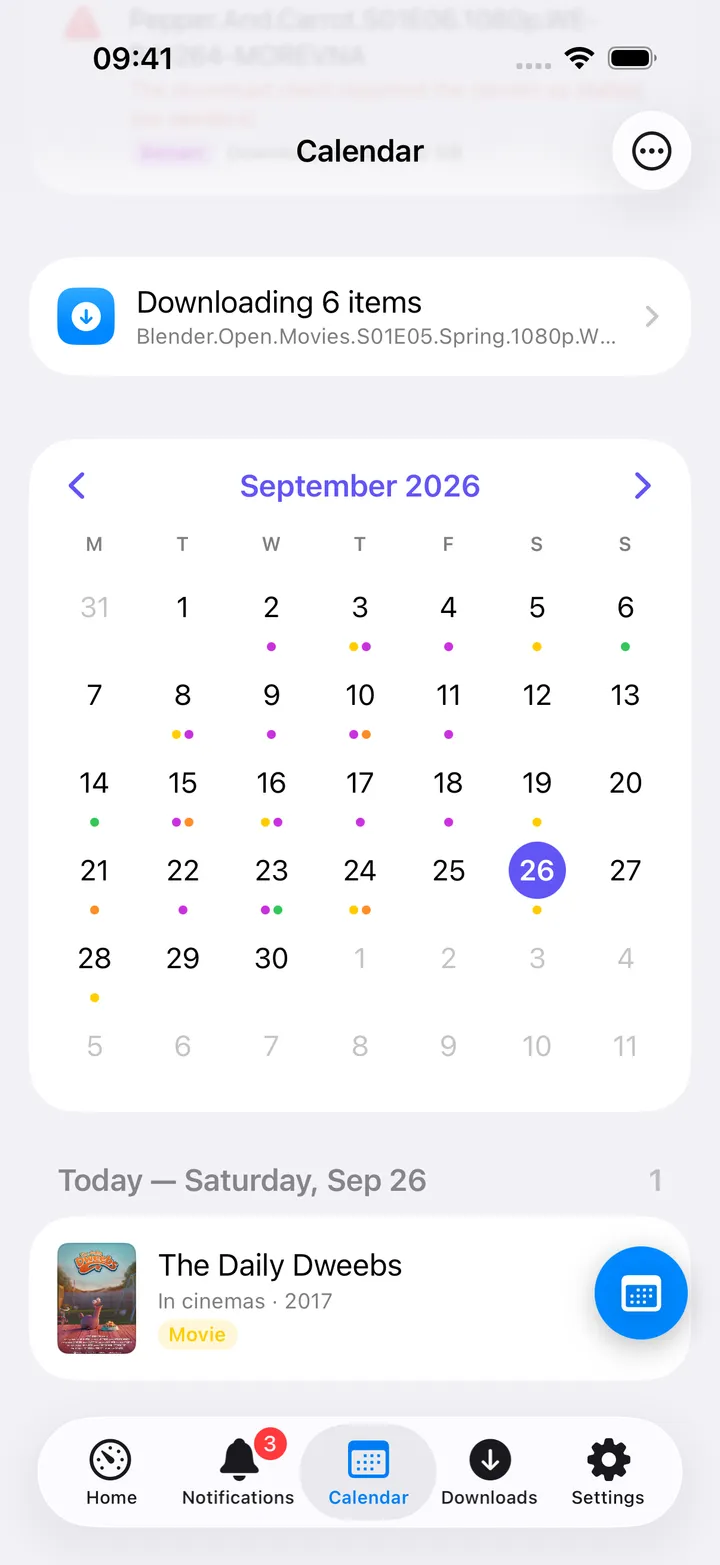 Agenda day section listing a book release