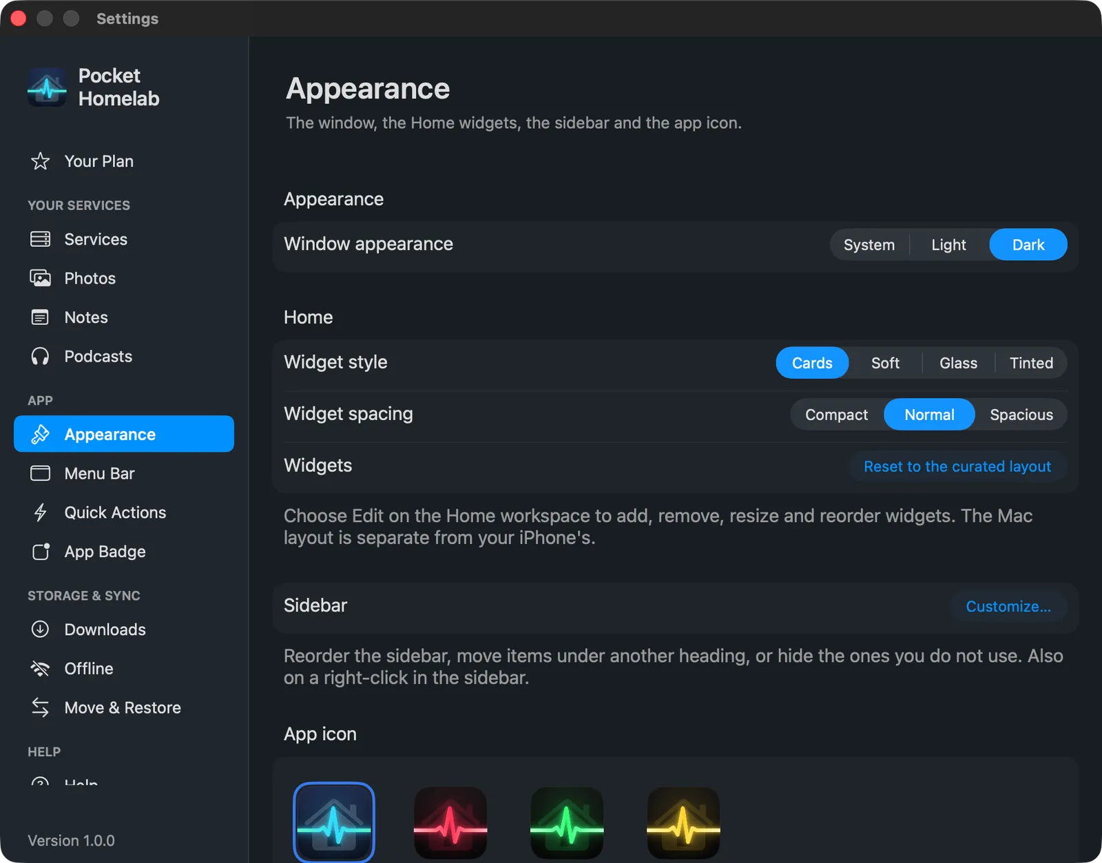 Mac Settings window